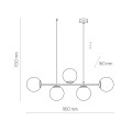 Lampa wisząca CELESTE gwint E27 moc 15W styl nowoczesny szklany klosz | czarny 6219 TK lighting