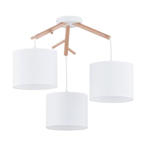 Lampa wisząca ALBERO gwint E27 moc 15W styl skandynawski klosz abażur | biały 6553 TK Lighting