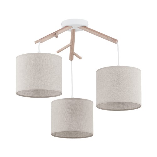 Lampa wisząca ALBERO gwint E27 moc 15W styl scandic-eco klosz abażur | biały 6556 TK Lighting