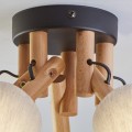 Lampa sufitowa z lnianymi kloszami do sypialni VAIO NATURE 575 TK Lighting