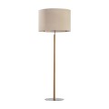 Lampa podłogowa z drewnianą nogą i jasnym abażurem do salonu 5199 TK Lighting