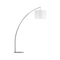 Lampa podłogowa z czarną podstawą i białym kloszem MOBY WHITE 3060 TK Lighting
