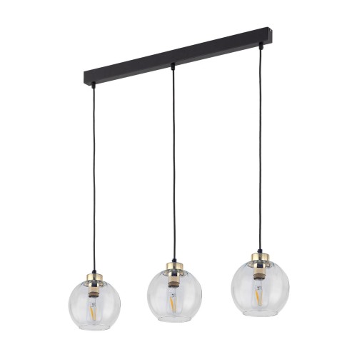 Lampa wisząca DEVI gwint E27 moc 15W styl nowoczesny szklany klosz | czarny 4580 TK lighting