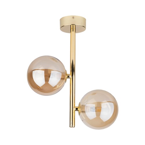 Lampa sufitowa ESTERA gwint G9 moc 6 W styl loftowy szklany klosz | złoty 4547 TK lighting