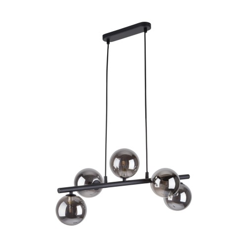 Lampa wisząca nowoczesna z 5 szklanymi kloszami na listwie 6707 TK Lighting