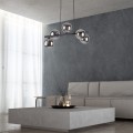 Lampa wisząca nowoczesna z 5 szklanymi kloszami na listwie 6707 TK Lighting