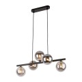 Lampa wisząca nowoczesna z 5 szklanymi kloszami na listwie 6707 TK Lighting