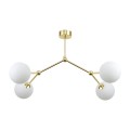 Lampa sufitowa z 4 białymi kloszami i złotymi ramionami FAIRY 6470 TK Lighting
