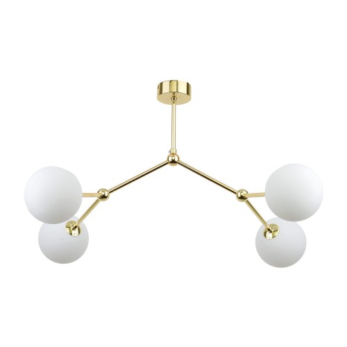 Lampa sufitowa z 4 białymi kloszami i złotymi ramionami FAIRY 6470 TK Lighting