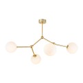 Lampa sufitowa z 4 białymi kloszami i złotymi ramionami FAIRY 6470 TK Lighting