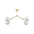 Lampa sufitowa z 4 białymi kloszami i złotymi ramionami FAIRY 6470 TK Lighting
