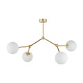 Lampa sufitowa z 4 białymi kloszami i złotymi ramionami FAIRY 6470 TK Lighting