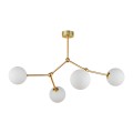 Lampa sufitowa z 4 białymi kloszami i złotymi ramionami FAIRY 6470 TK Lighting