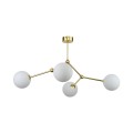 Lampa sufitowa z 4 białymi kloszami i złotymi ramionami FAIRY 6470 TK Lighting