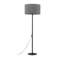 Lampa podłogowa EARTH gwint E27 moc 15W styl loftowy klosz tkanina | czarny 5475 TK lighting