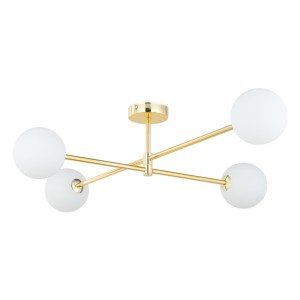 Lampa sufitowa z mlecznymi białymi kloszami ze szkła do salonu SARIUS GOLD 4738 TK Lighting