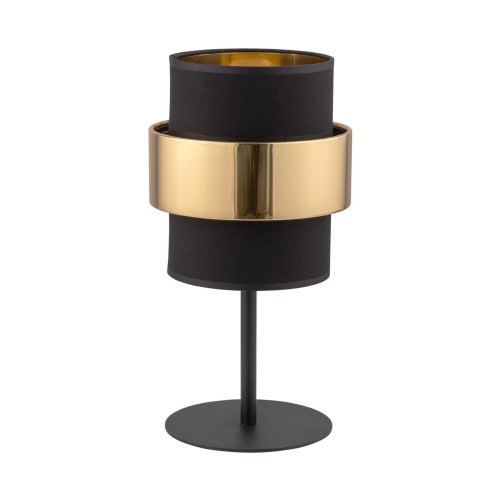 Lampka nocna CALISTO gwint E27 moc 15W styl nowoczesny klosz tkanina | czarny 4705 TK lighting