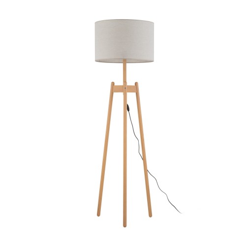 Lampa podłogowa na drewnianym trójnogu z abażurem PEREZ 5423 TK Lighting