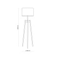 Lampa podłogowa na drewnianym trójnogu z abażurem PEREZ 5423 TK Lighting