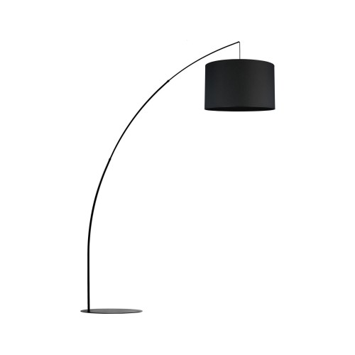 Lampa podłogowa MOBY gwint E27 moc 15W styl nowoczesny klosz tkanina | czarny 5485 TK lighting