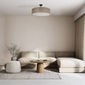 Lampa sufitowa z szaro-beżowym kloszem i biała przesłoną do sypialni 6248 TK Lighting