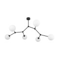 Lampa sufitowa z czarnymi ramionami i 6 białymi kloszami 4856 TK Lighting