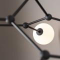 Lampa sufitowa z czarnymi ramionami i 6 białymi kloszami 4856 TK Lighting