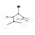 Lampa sufitowa z czarnymi ramionami i 6 białymi kloszami 4856 TK Lighting