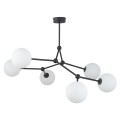 Lampa sufitowa z czarnymi ramionami i 6 białymi kloszami 4856 TK Lighting