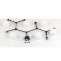 Lampa sufitowa z czarnymi ramionami i 6 białymi kloszami 4856 TK Lighting