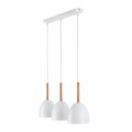 Lampa wisząca w stylu skandynawskim biała z drewnem NORD WHITE 4869