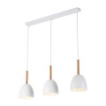 Lampa wisząca w stylu skandynawskim biała z drewnem NORD WHITE 4869