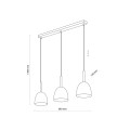 Lampa wisząca w stylu skandynawskim biała z drewnem NORD WHITE 4869