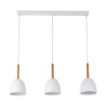 Lampa wisząca w stylu skandynawskim biała z drewnem NORD WHITE 4869
