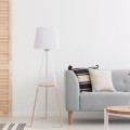 Lampa podłogowa VAIO gwint E27 moc 15W styl nowoczesny klosz tkanina | biały 698 TK lighting
