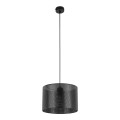 Lampa wisząca MORENO gwint E27 moc 15W styl loftowy klosz tkanina | czarny 4991 TK lighting