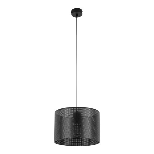 Lampa wisząca MORENO gwint E27 moc 15W styl loftowy klosz tkanina | czarny 4991 TK lighting