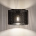 Lampa wisząca MORENO gwint E27 moc 15W styl loftowy klosz tkanina | czarny 4991 TK lighting