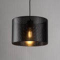 Lampa wisząca MORENO gwint E27 moc 15W styl loftowy klosz tkanina | czarny 4991 TK lighting