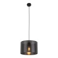 Lampa wisząca MORENO gwint E27 moc 15W styl loftowy klosz tkanina | czarny 4991 TK lighting