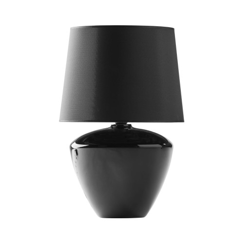 Lampka nocna czarna w stylu hampton, szklana podstawa FIORD 5463 TK Lighting