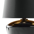 Lampka nocna czarna w stylu hampton, szklana podstawa FIORD 5463 TK Lighting