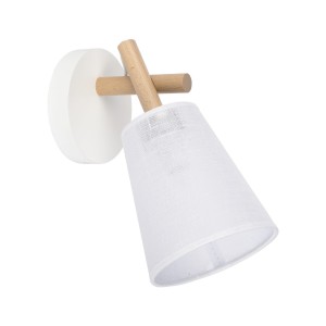 Kinkiet VAIO gwint E27 moc 15W styl nowoczesny klosz tkanina | biały 818 TK lighting