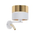 Kinkiet HILTON gwint E27 moc E27 - 60W + G9 - 6W styl nowoczesny klosz tkanina | biały 5361 TK lighting
