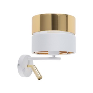 Kinkiet HILTON gwint E27 moc E27 - 60W + G9 - 6W styl nowoczesny klosz tkanina | biały 5361 TK lighting
