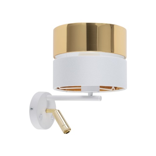 Kinkiet HILTON gwint E27 moc E27 - 60W + G9 - 6W styl nowoczesny klosz tkanina | biały 5361 TK lighting