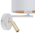 Kinkiet HILTON gwint E27 moc E27 - 60W + G9 - 6W styl nowoczesny klosz tkanina | biały 5361 TK lighting