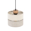 Lampa wisząca ECO gwint E27 moc 15W styl skandynawski klosz tkanina | czarny 5770 TK lighting
