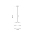Lampa wisząca ECO gwint E27 moc 15W styl skandynawski klosz tkanina | czarny 5770 TK lighting