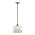 Lampa wisząca ECO gwint E27 moc 15W styl skandynawski klosz tkanina | czarny 5770 TK lighting